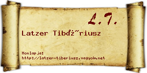 Latzer Tibériusz névjegykártya